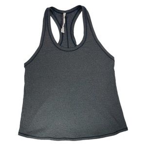 Lululemon Open Back Tank Top Size 8 Womens Gray Racerback Tie Slit
